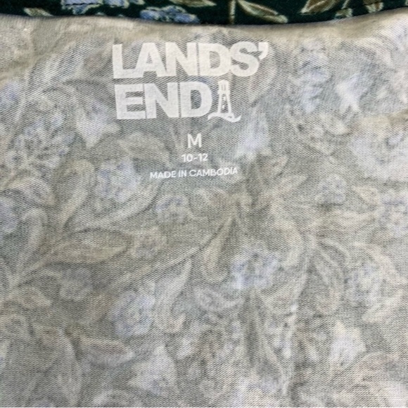 Lands' End Front Twist V-Neck Fit & Flare Knee Length Floral Dress Modal NWT - Picture 14 of 16